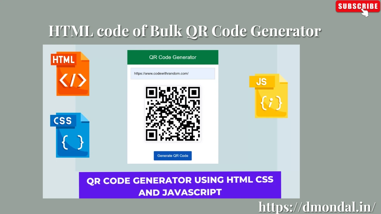 HTML code of Bulk QR Code Generator