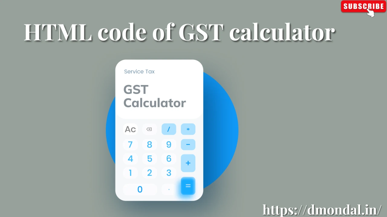 HTML code of GST calculator
