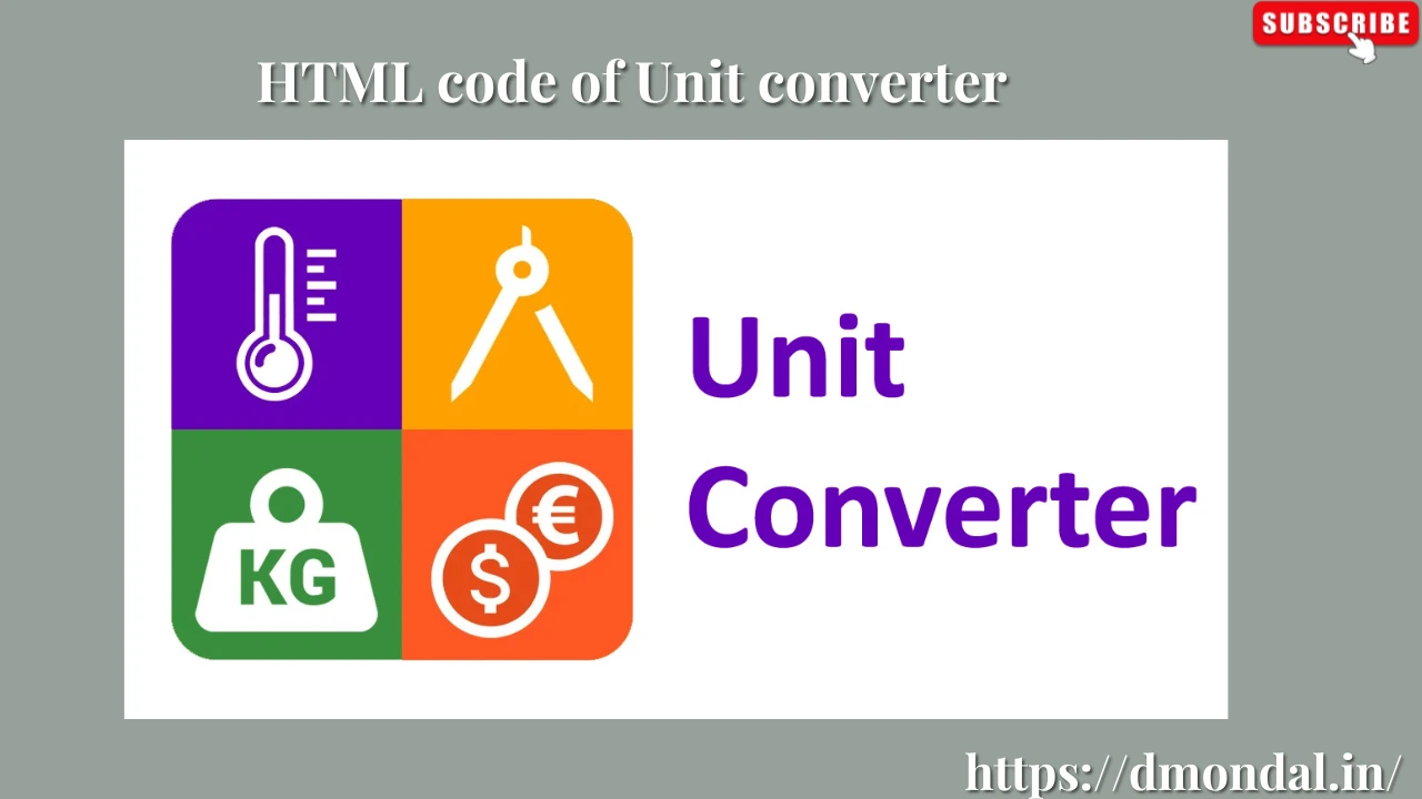 HTML code of Unit converter