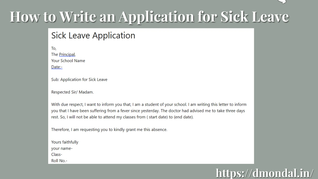 How to Write an Application for Sick Leave