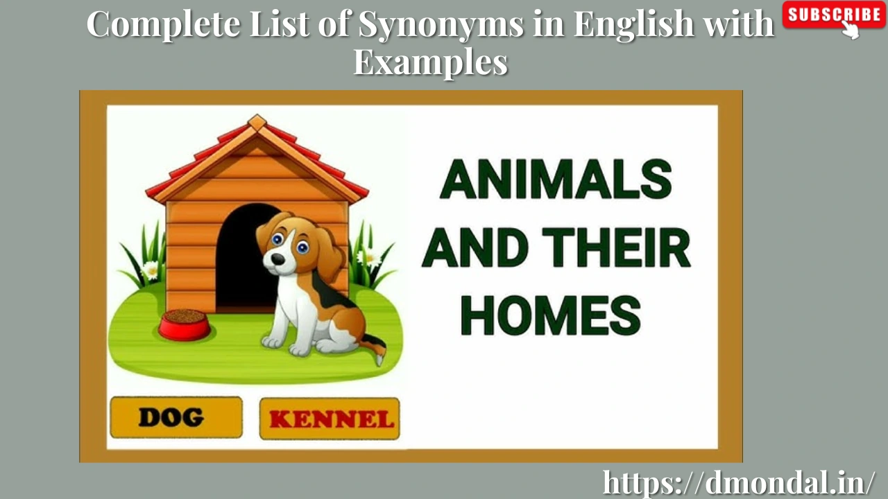 List of Animals and Their Homes