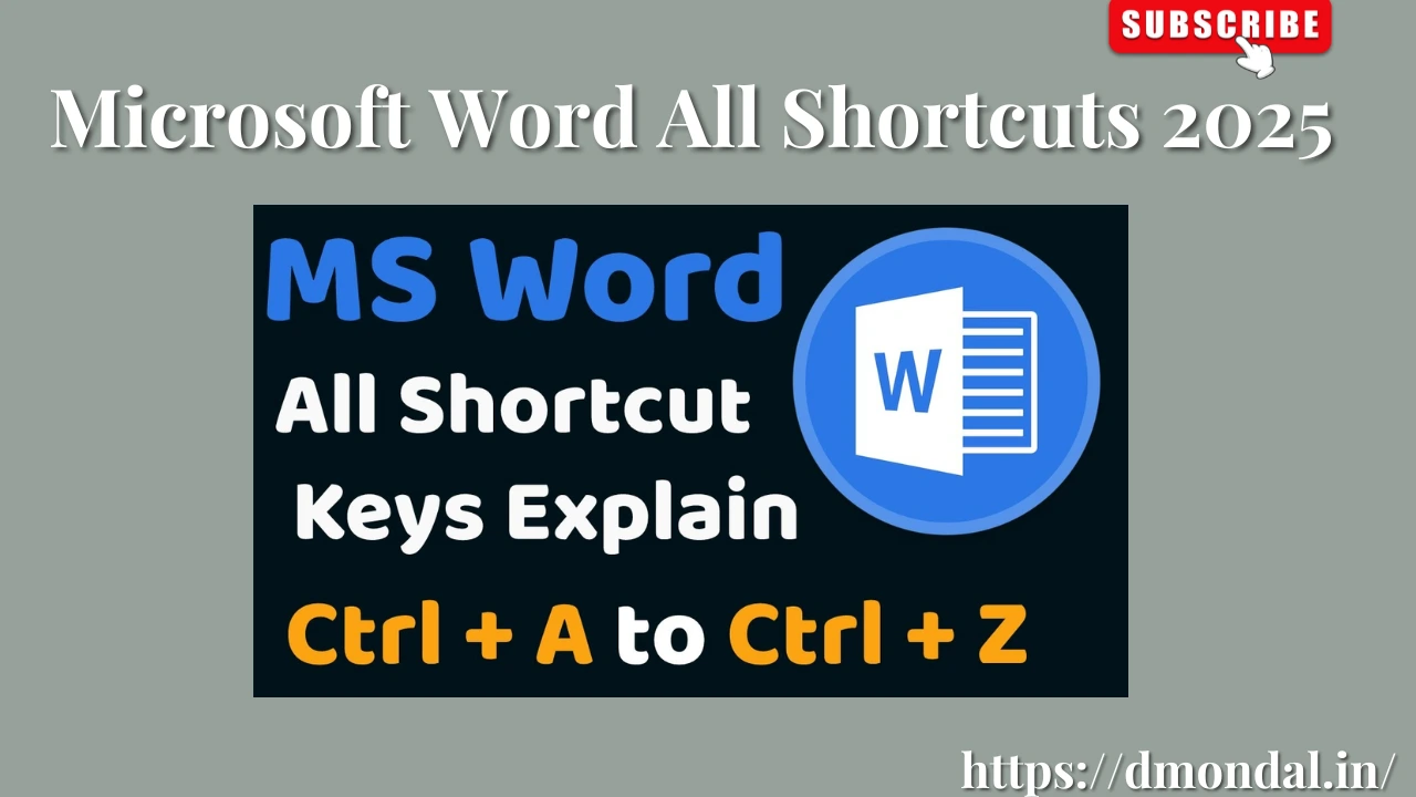 Microsoft Word All Shortcuts 2025