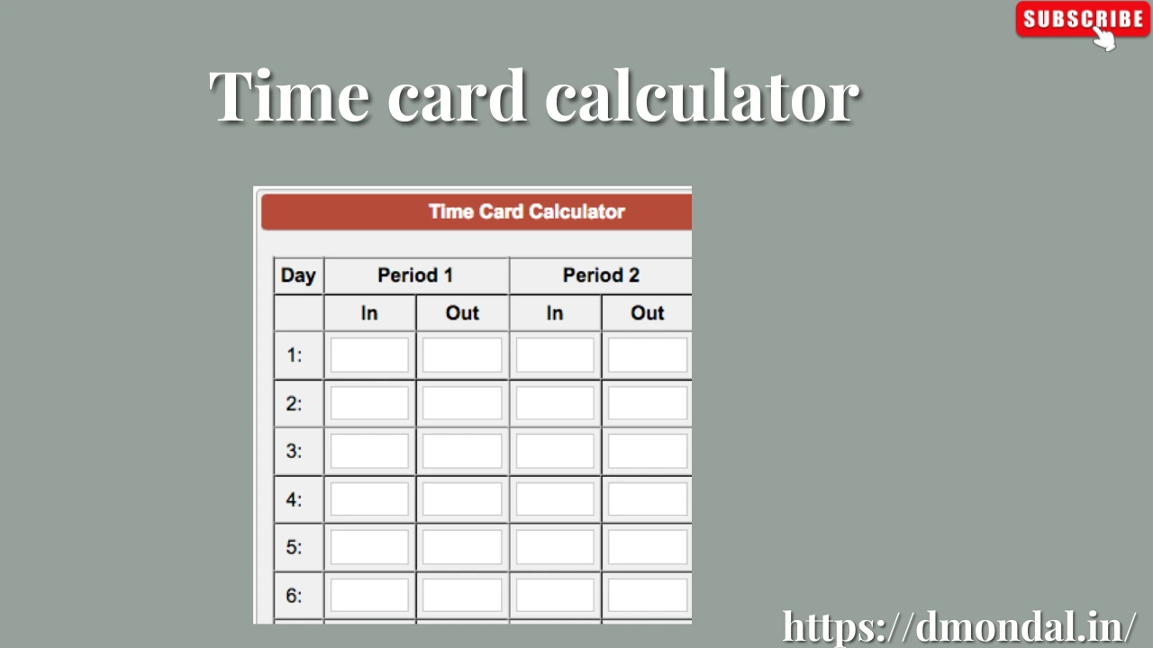 Time card calculator